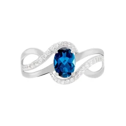 Histoire d'Or Bague Josyne Or Blanc Topaze Et Oxyde De Zirconium Clearance