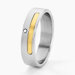 JOURDAN Bague Ahou Acier Blanc Diamant Hot