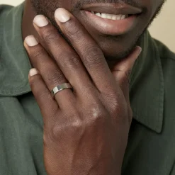 JOURDAN Bague Ahou Acier Blanc Diamant Hot