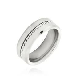 JOURDAN Bague Iron Tungstene Blanc Online