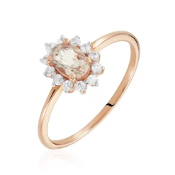 Histoire d'Or Bague Jozsua Or Rose Morganite Peche Oxyde De Zirconium Online