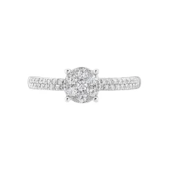 Histoire d'Or Bague Julia Or Blanc Diamant Synthetique Discount