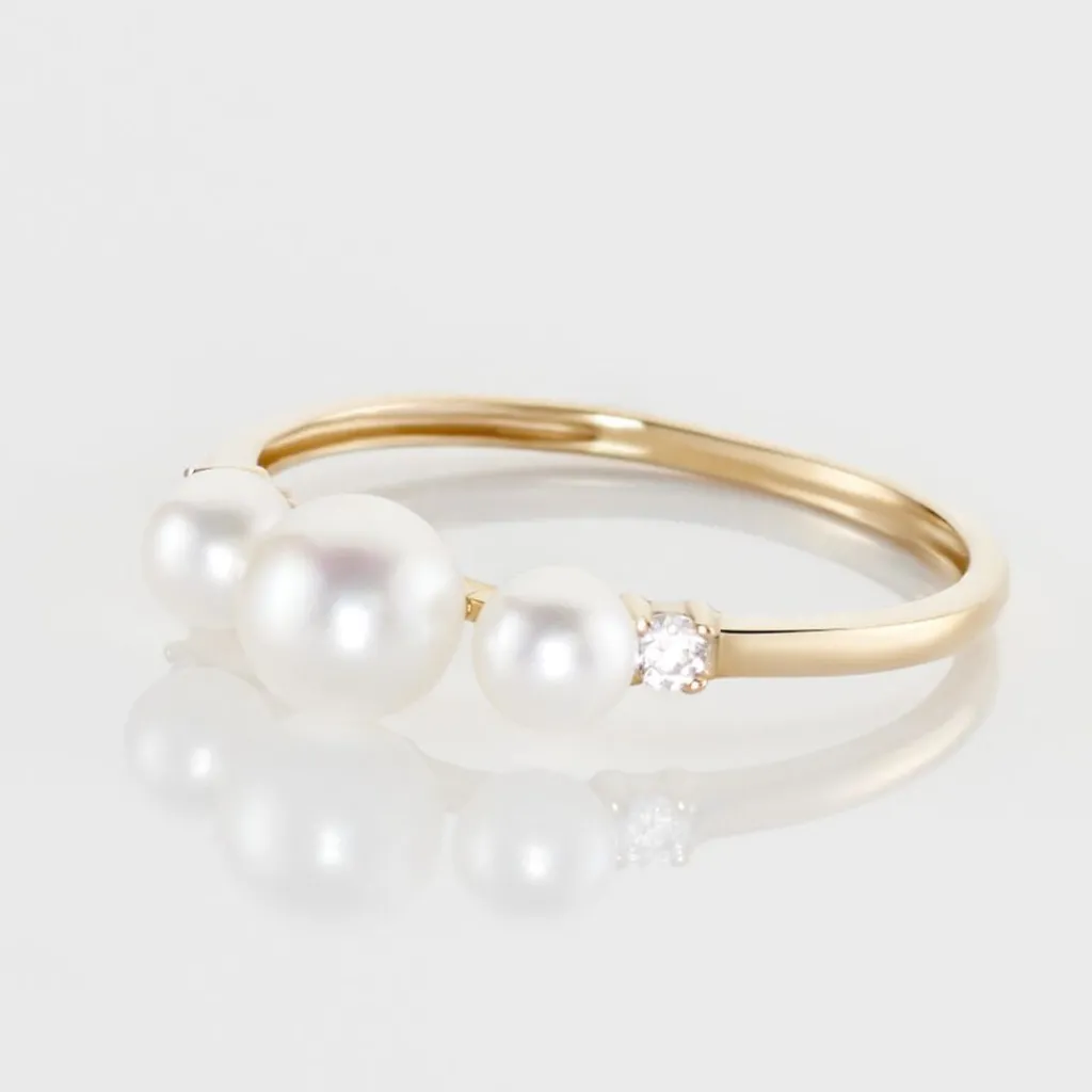 Histoire d'Or Bague Jwan Or Jaune Perle De Culture Sale