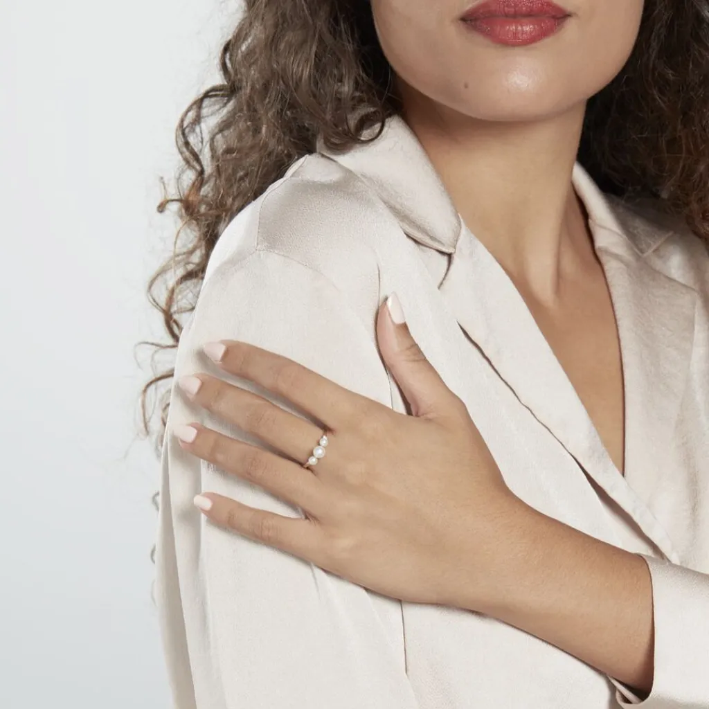 Histoire d'Or Bague Jwan Or Jaune Perle De Culture Sale