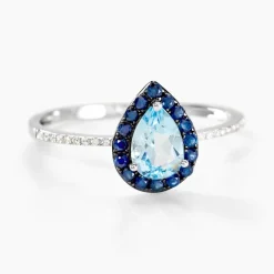 Histoire d'Or Bague Kenza Or Blanc Topaze Et Saphir Et Diamant Discount