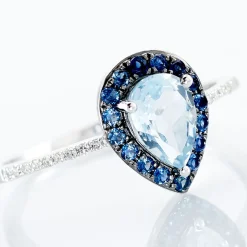 Histoire d'Or Bague Kenza Or Blanc Topaze Et Saphir Et Diamant Discount