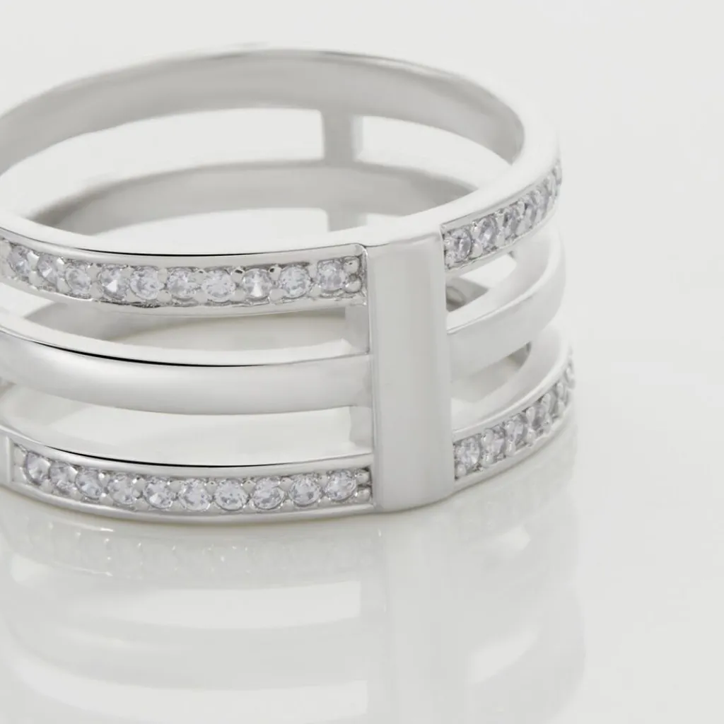 Histoire d'Or Bague Kirsten Argent Blanc Oxyde De Zirconium Sale