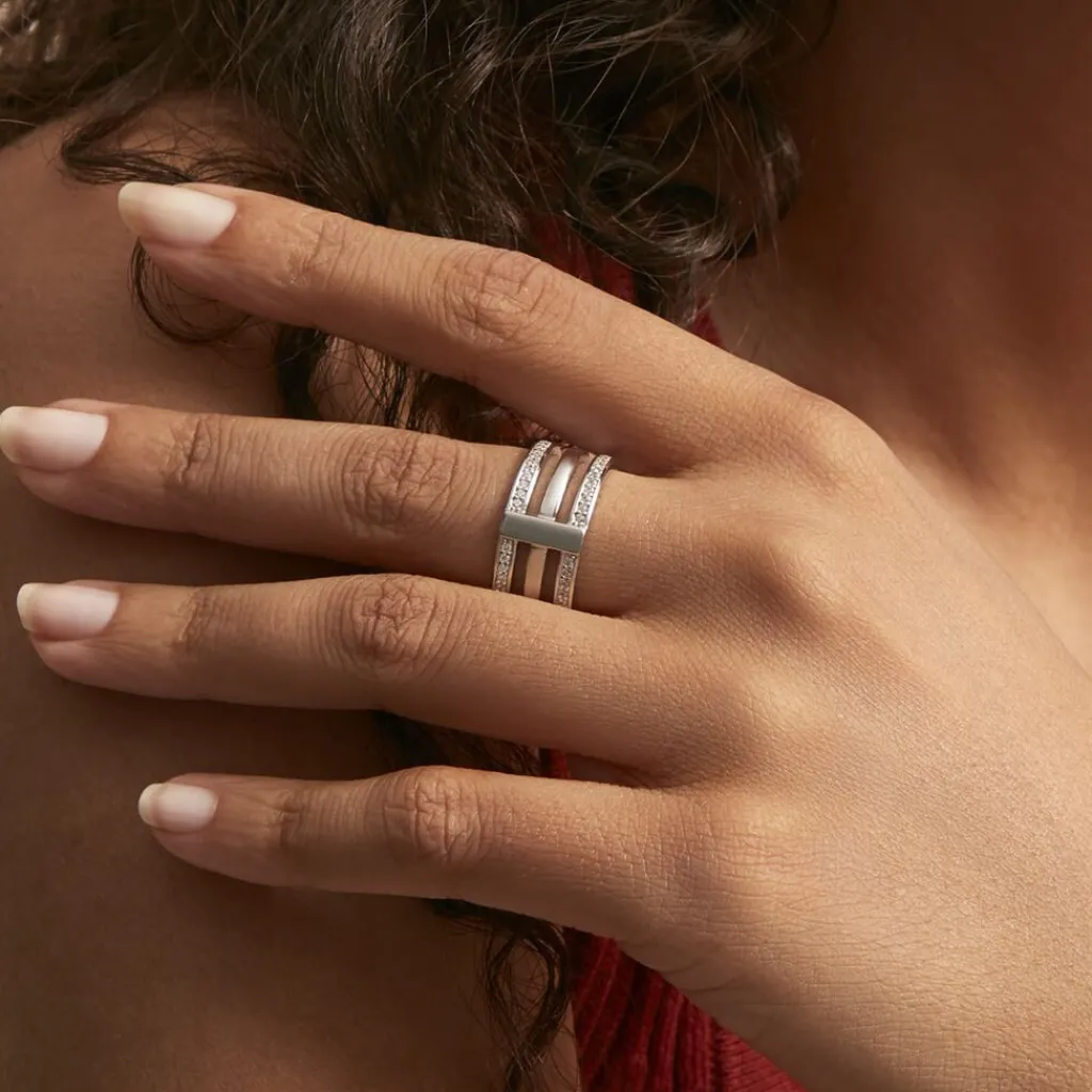 Histoire d'Or Bague Kirsten Argent Blanc Oxyde De Zirconium Sale