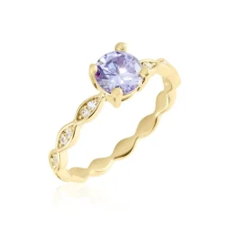 Histoire d'Or Bague Kurt Plaqué Or Jaune Oxyde De Zirconium plaqué or jaune oxyde lavande Sale