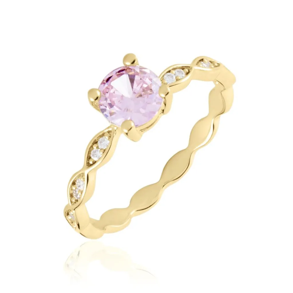 Histoire d'Or Bague Kurt Plaqué Or Jaune Oxyde De Zirconium plaqué or jaune oxyde rose New