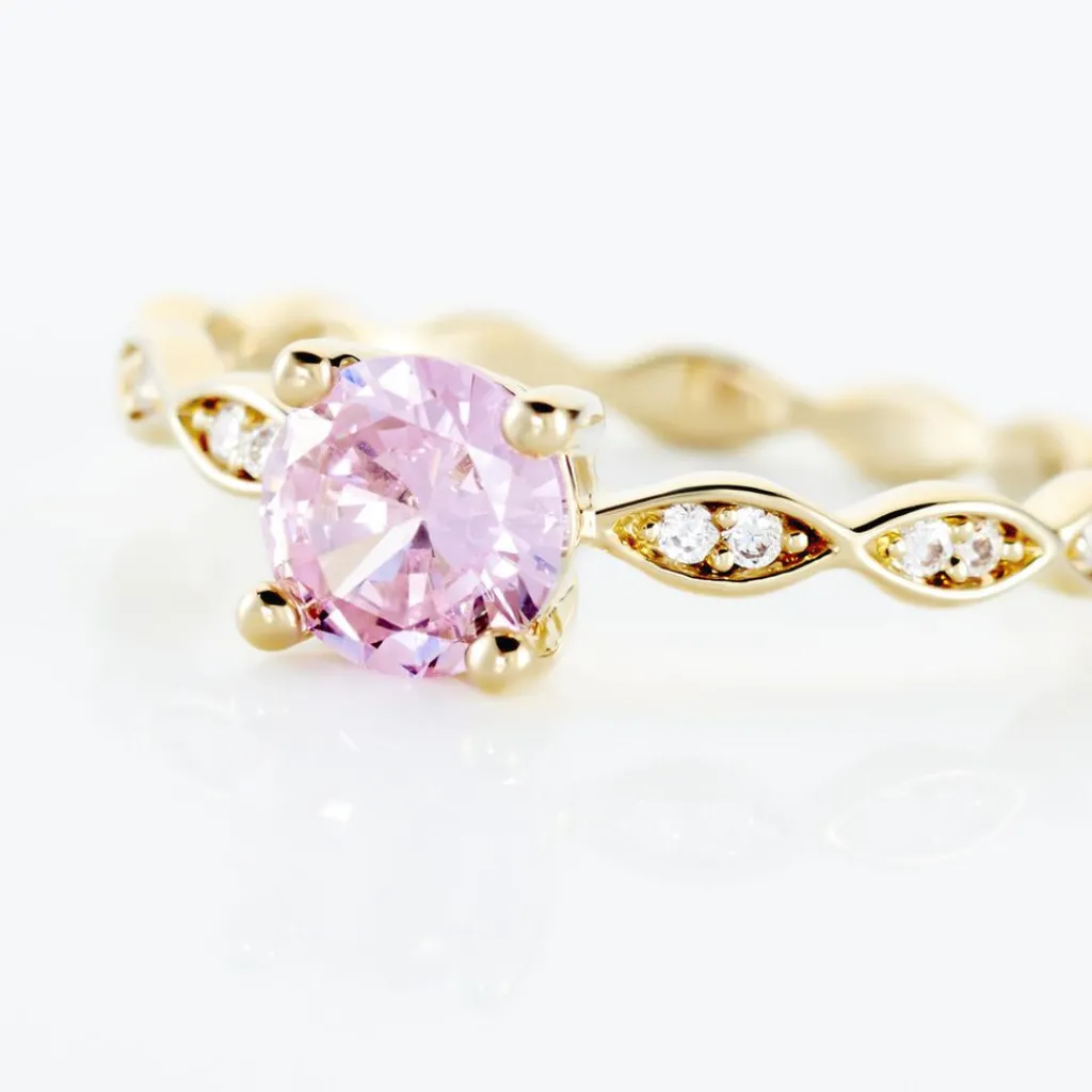 Histoire d'Or Bague Kurt Plaqué Or Jaune Oxyde De Zirconium plaqué or jaune oxyde rose New