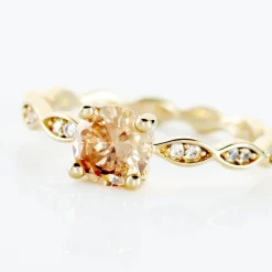 Histoire d'Or Bague Kurt Plaqué Or Jaune Oxyde De Zirconium plaqué or jaune oxyde champagne Online