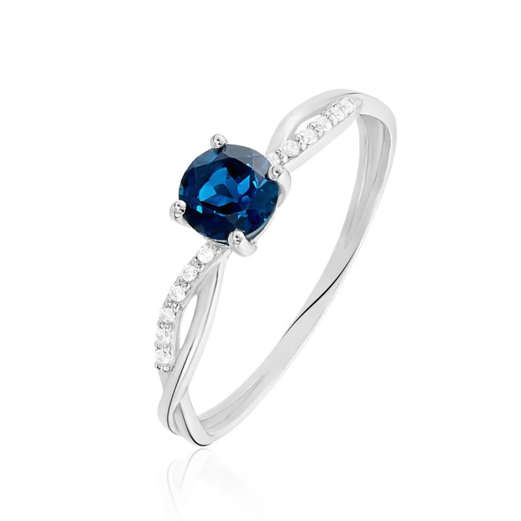 Histoire d'Or Bague Lalia Or Blanc Topaze Et Oxyde De Zirconium Discount