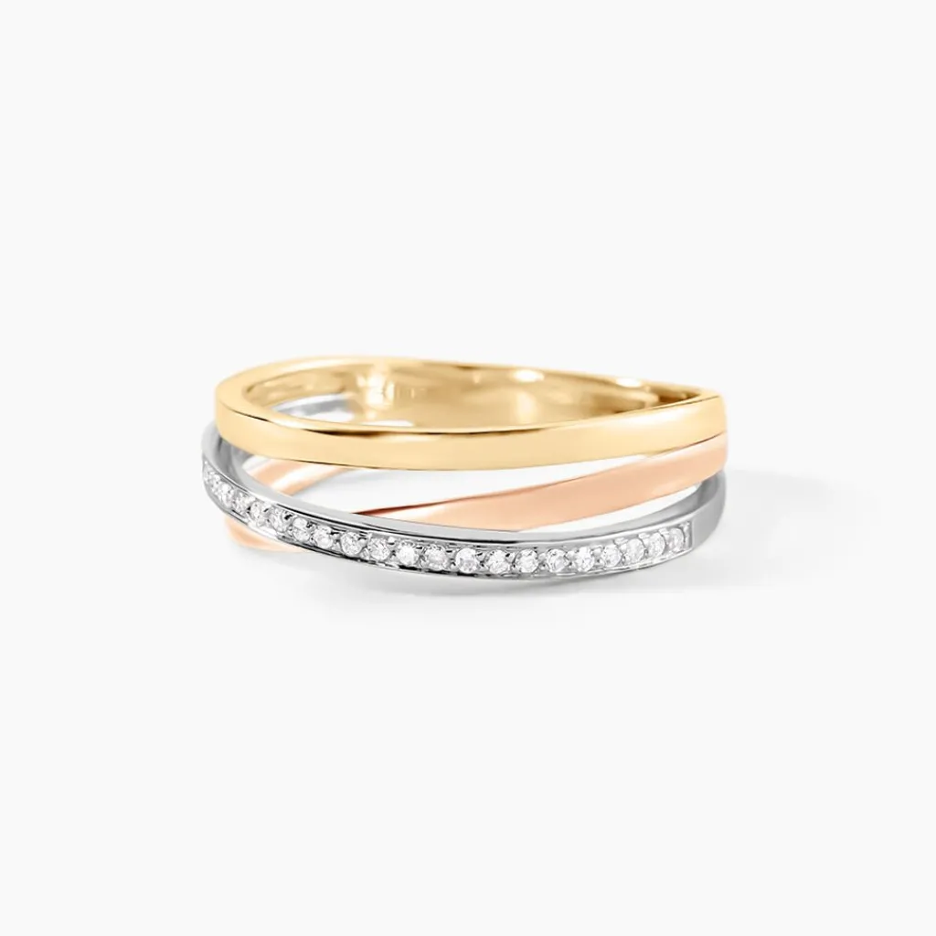 Histoire d'Or Bague Layan Or Tricolore Diamant Best
