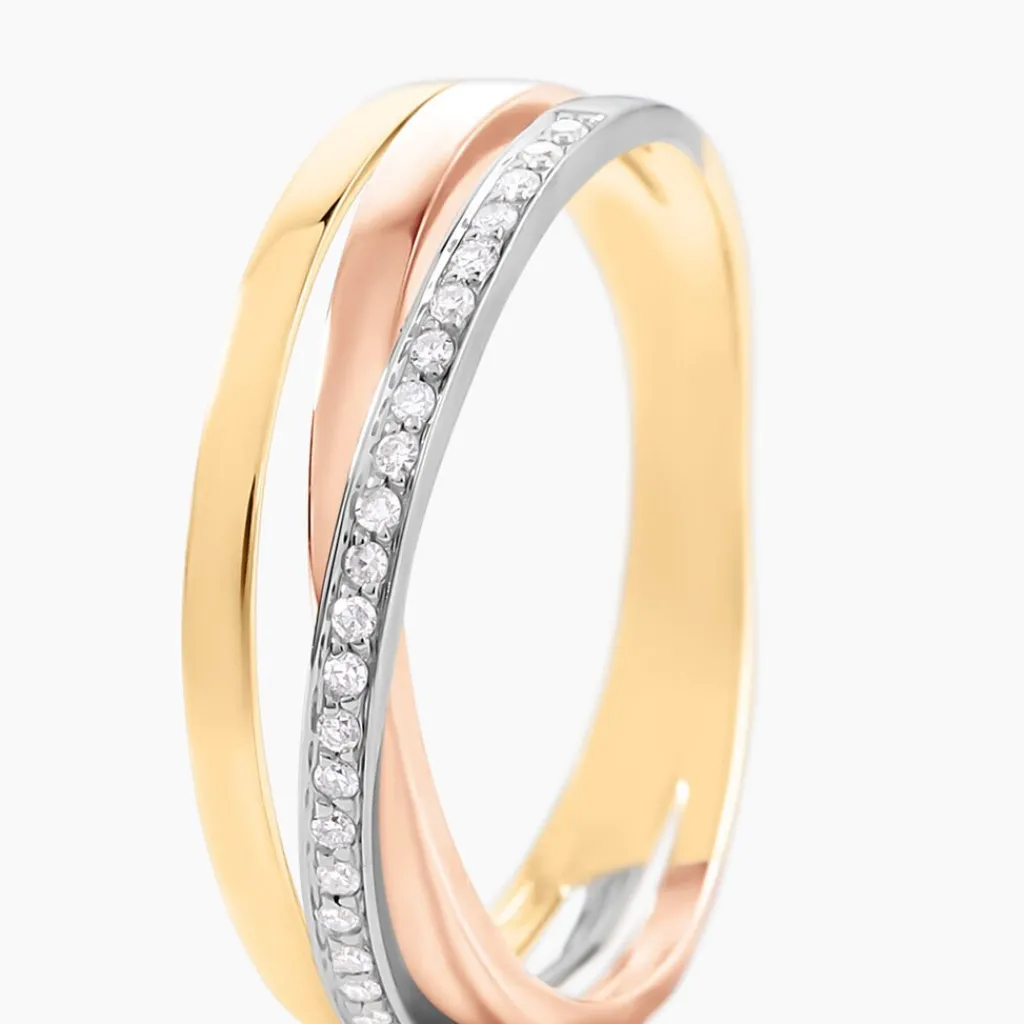 Histoire d'Or Bague Layan Or Tricolore Diamant Best