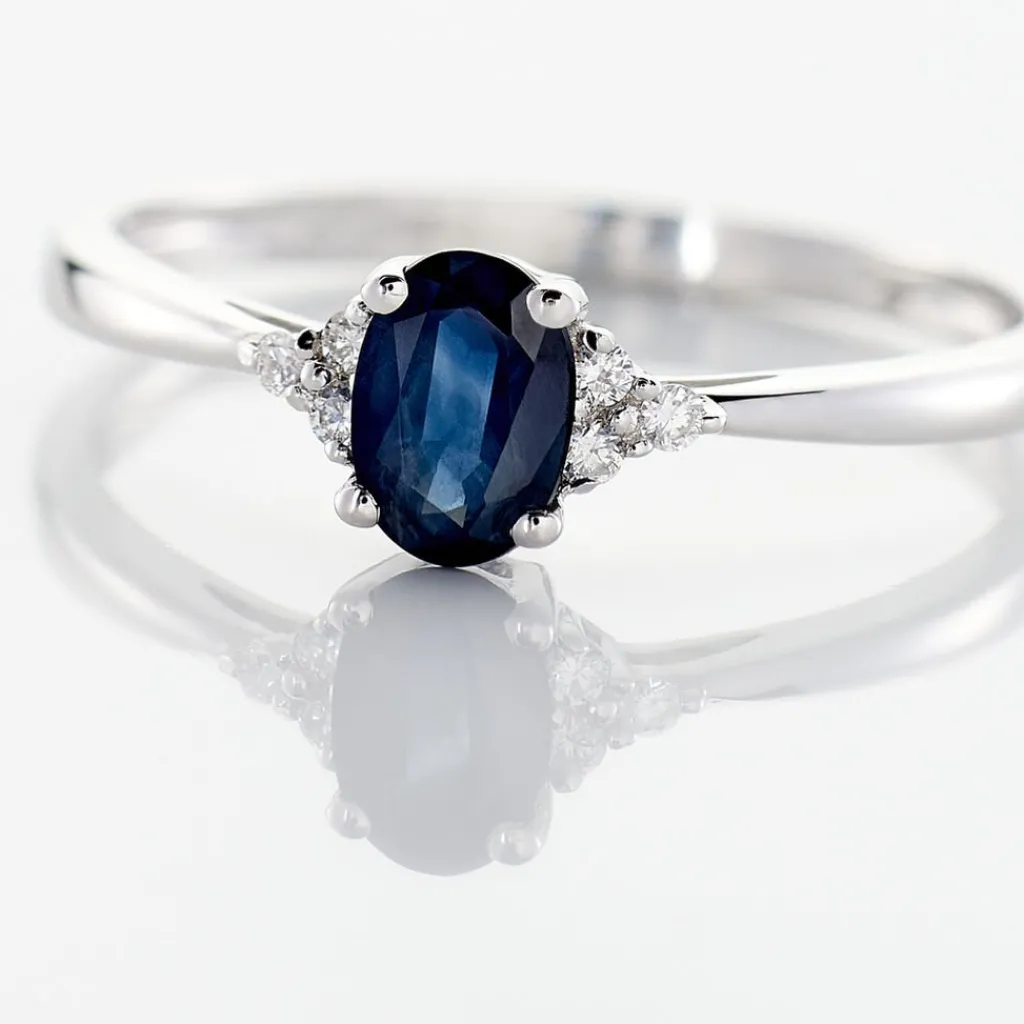 Histoire d'Or Bague Lea Or Blanc Saphir Et Diamant