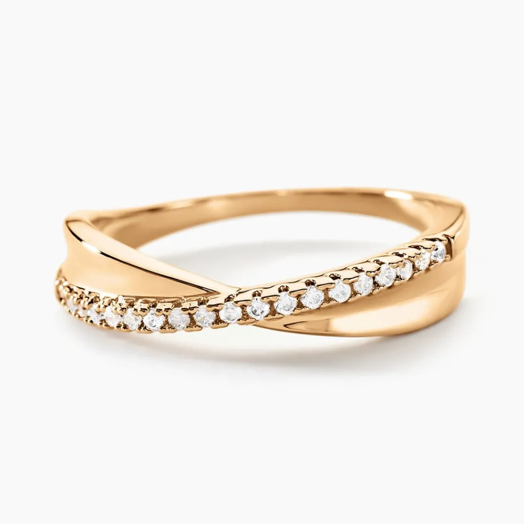 Histoire d'Or Bague Lia Plaqué Or Jaune Oxyde De Zirconium Sale