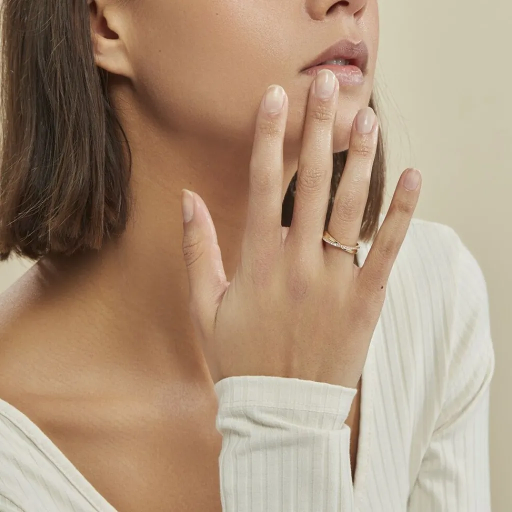 Histoire d'Or Bague Lia Plaqué Or Jaune Oxyde De Zirconium Sale