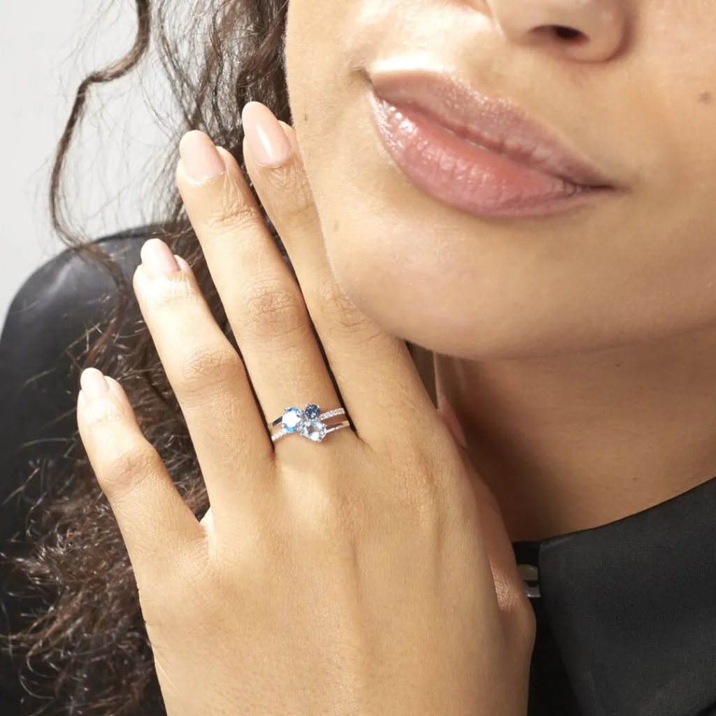 Histoire d'Or Bague Lilia Or Blanc Topaze Discount