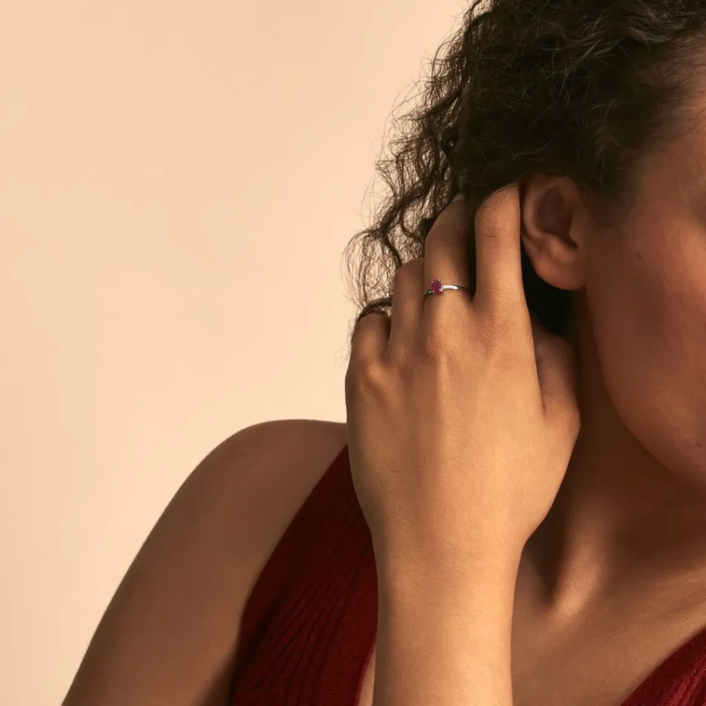 Histoire d'Or Bague Lily Or Blanc Rubis Sale