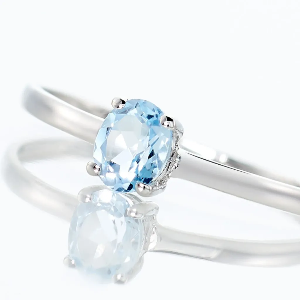 Histoire d'Or Bague Lily Or Blanc Topaze or blanc topaze bleue Sale