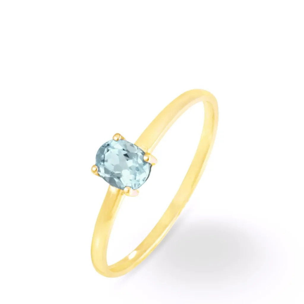 Histoire d'Or Bague Lily Or Jaune Aigue Marine Best