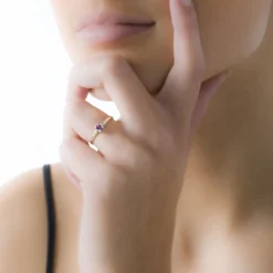 Histoire d'Or Bague Lily Or Rose Tanzanite New