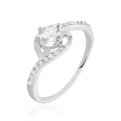 Histoire d'Or Bague Lines Argent Blanc Oxyde De Zirconium Outlet