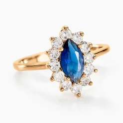 Histoire d'Or Bague Lisea Plaqué Or Jaune Verre Et Oxyde De Zirconium plaqué or jaune verre bleu Clearance