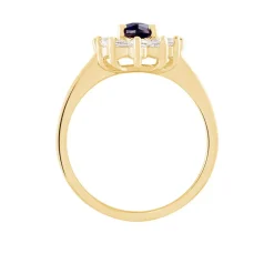 Histoire d'Or Bague Lisea Plaqué Or Jaune Verre Et Oxyde De Zirconium plaqué or jaune verre bleu Clearance