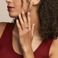 Histoire d'Or Bague Lisea Plaqué Or Jaune Verre Et Oxyde De Zirconium plaqué or jaune verre bleu Clearance