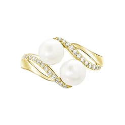 Histoire d'Or Bague Loeva Or Jaune Perle De Culture Et Oxyde De Zirconium Hot