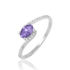 Histoire d'Or Bague Loriane Or Blanc Amethyste Et Oxyde De Zirconium or blanc amethyste violette