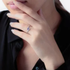 Histoire d'Or Bague Loriane Or Blanc Amethyste Et Oxyde De Zirconium or blanc amethyste violette