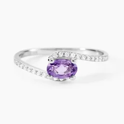 Histoire d'Or Bague Loriane Or Blanc Amethyste Et Oxyde De Zirconium or blanc amethyste violette Online
