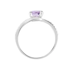 Histoire d'Or Bague Loriane Or Blanc Amethyste Et Oxyde De Zirconium or blanc amethyste violette Online