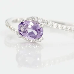 Histoire d'Or Bague Loriane Or Blanc Amethyste Et Oxyde De Zirconium or blanc amethyste violette Online