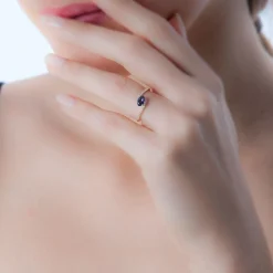 Histoire d'Or Bague Loriane Or Jaune Aigue Marine Et Oxyde De Zirconium Sale