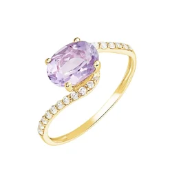 Histoire d'Or Bague Loriane Or Jaune Amethyste Et Oxyde De Zirconium or jaune améthyste violet Hot