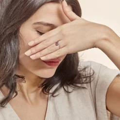 Histoire d'Or Bague Loriane Or Jaune Amethyste Et Oxyde De Zirconium or jaune améthyste violet Hot