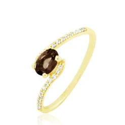 Histoire d'Or Bague Loriane Or Jaune Quartz Et Oxyde De Zirconium Clearance