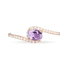 Histoire d'Or Bague Loriane Or Rose Amethyste Et Oxyde De Zirconium Outlet