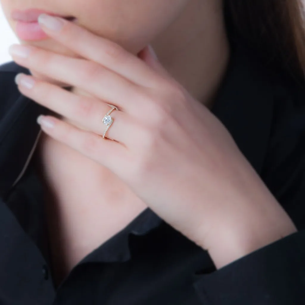 Histoire d'Or Bague Loriane Or Rose Quartz Et Diamant or rose quartz marron