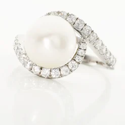 Histoire d'Or Bague Loris Argent Blanc Perle De Culture Et Oxyde De Zirconium Clearance