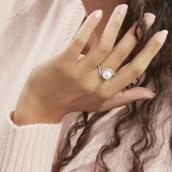 Histoire d'Or Bague Loris Argent Blanc Perle De Culture Et Oxyde De Zirconium Clearance