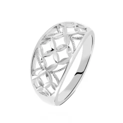 Histoire d'Or Bague Losangia Argent Blanc Best