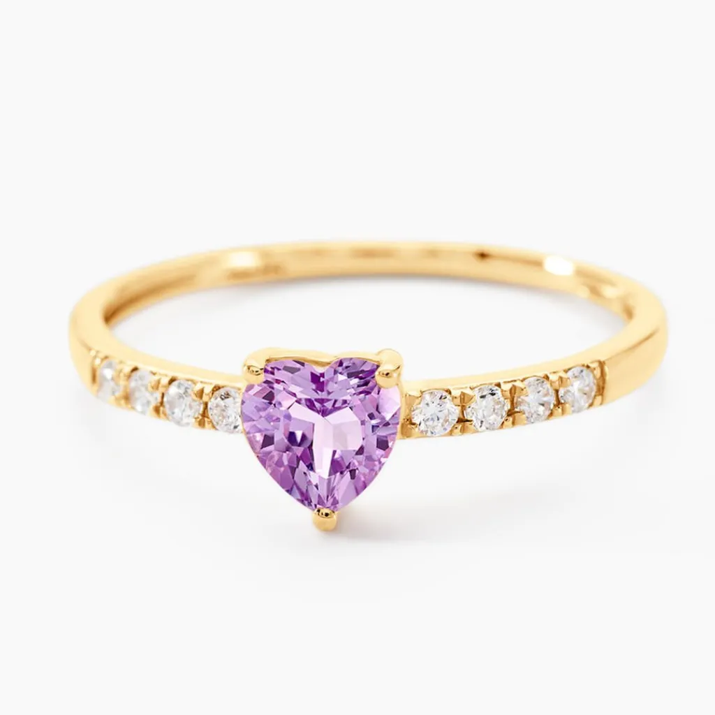 Histoire d'Or Bague Love Ring Or Jaune Améthyste Oxyde De Zirconium or jaune améthyste violet