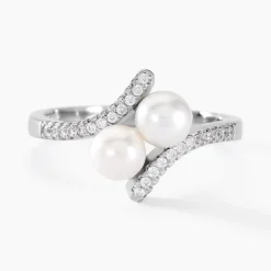 Histoire d'Or Bague Lua Argent Blanc Perle De Culture Oxyde De Zirconium Clearance