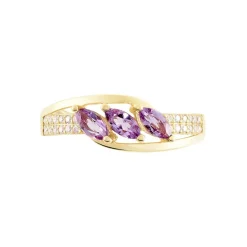 Histoire d'Or Bague Lukretia Or Jaune Amethyste Et Oxyde De Zirconium New