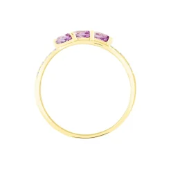 Histoire d'Or Bague Lukretia Or Jaune Amethyste Et Oxyde De Zirconium New